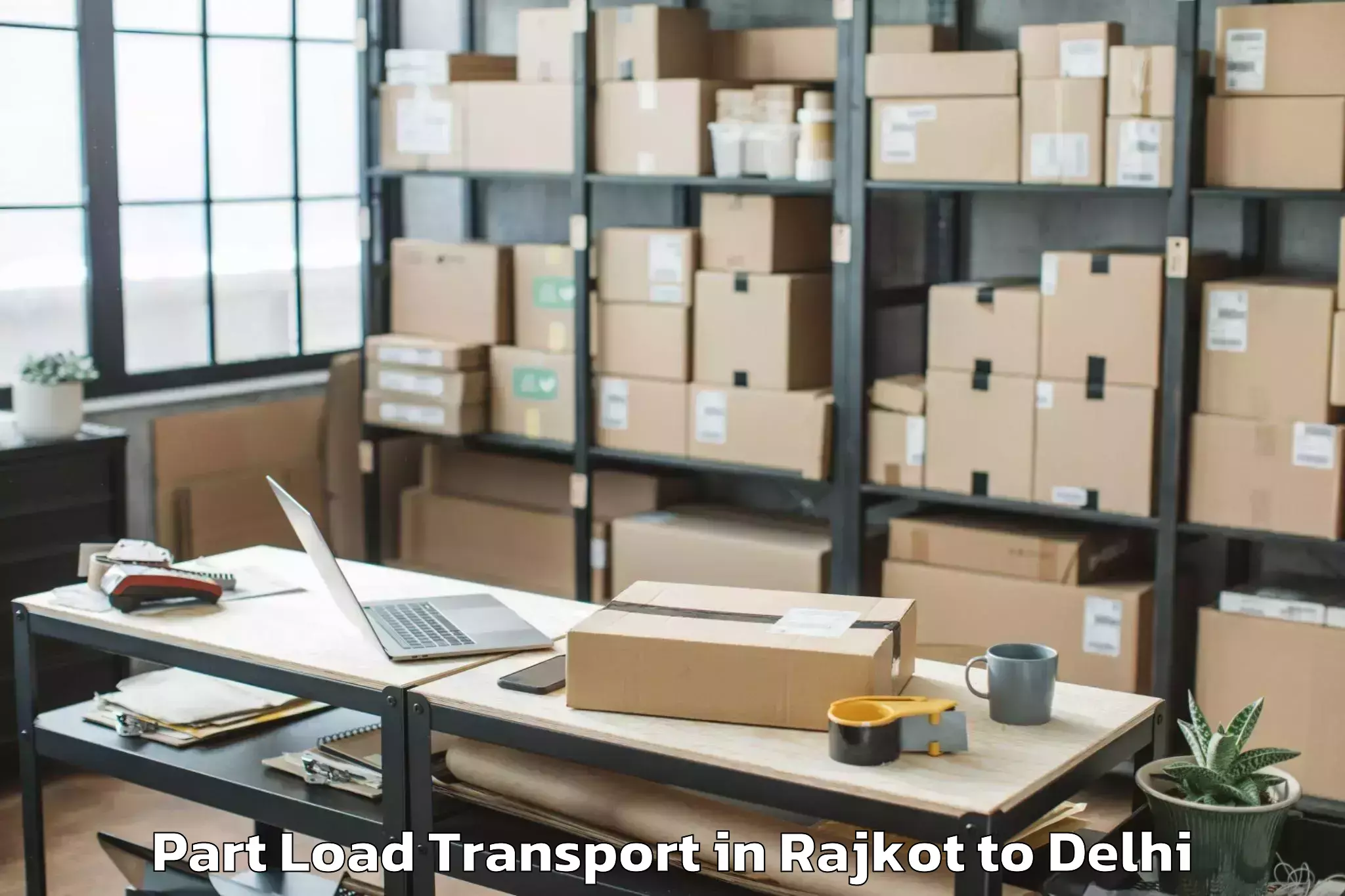 Get Rajkot to Indira Gandhi International Ai Part Load Transport